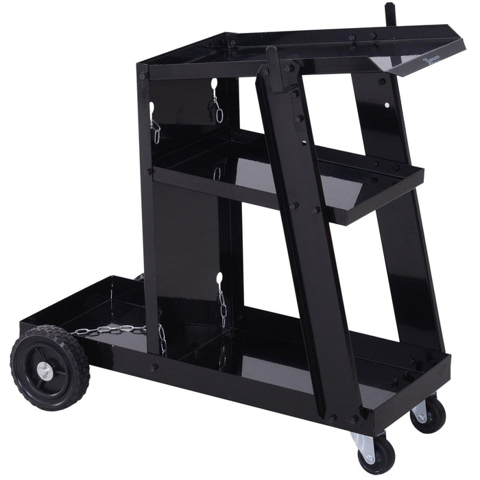Carrello Porta Utensili Attrezzi a 3 Ripiani 4 Ruote Max 50kg Nero 71x70x39 cm