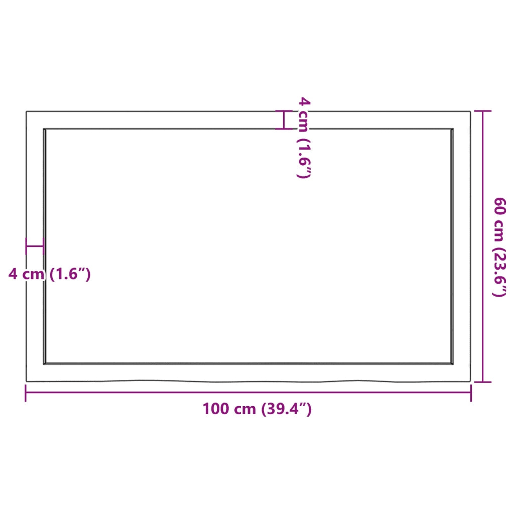 Ripiano Marrone Scuro 100x60x(2-4) cm Massello Rovere Trattato 363810