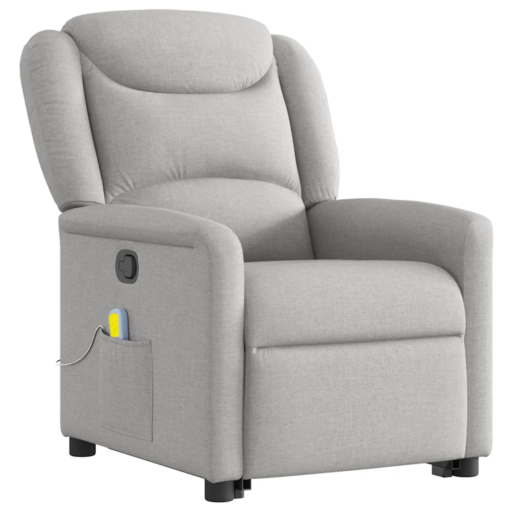 Poltrona Alzapersona Massaggi Reclinabile Grigio Nuvola Tessuto 3303213