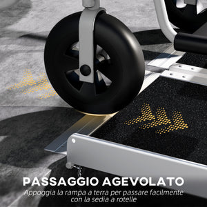 Rampa Pieghevole per Sedia a Rotelle 122x73,5 cm in Alluminio con Rivestimento Antiscivolo e Bordi Nero