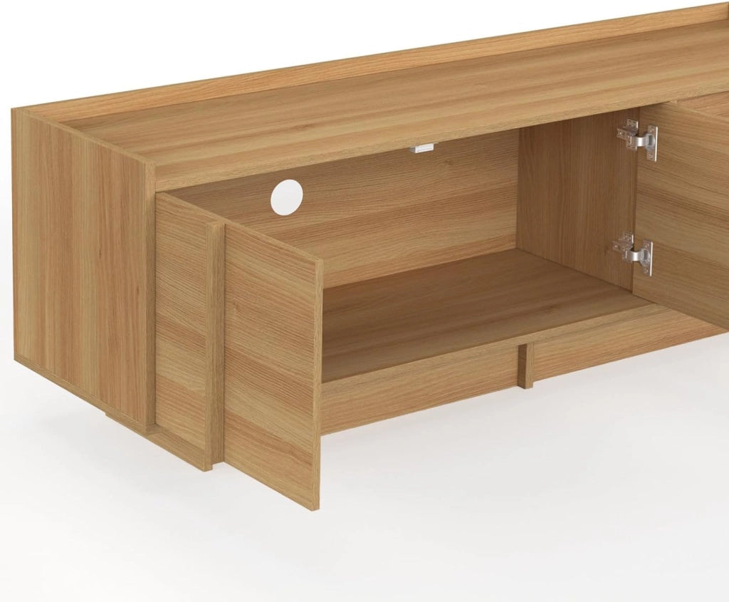 140 cm ROSIE Porta TV a 3 ante dal design minimalista in faggio