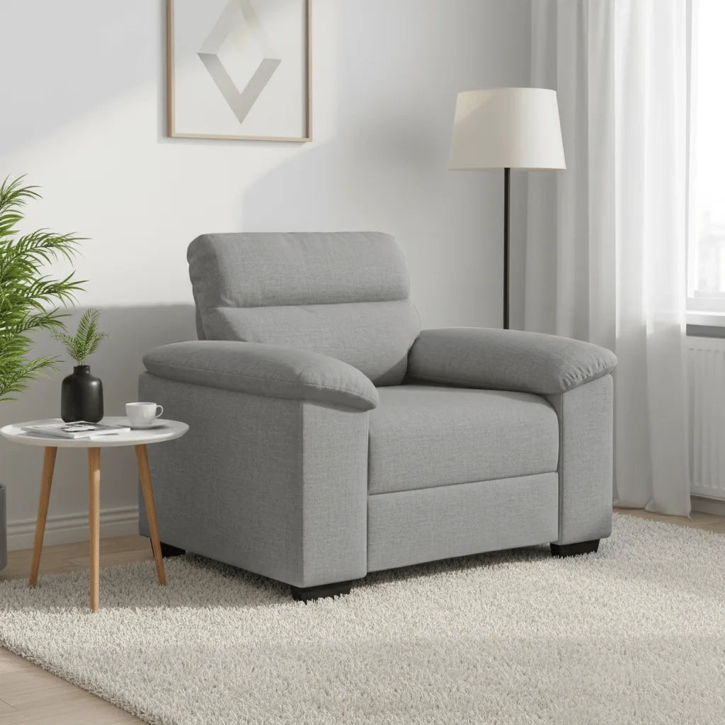 vidaXL Divano Sedia Grigio Nuvola 55 cm in Tessuto