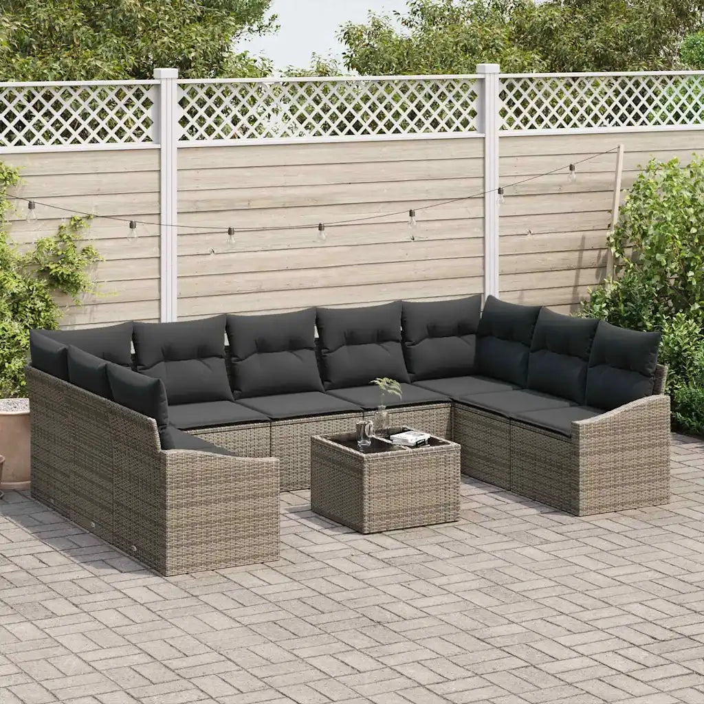 Set Divano da Giardino Grigio chiaro polyrattan 3355558