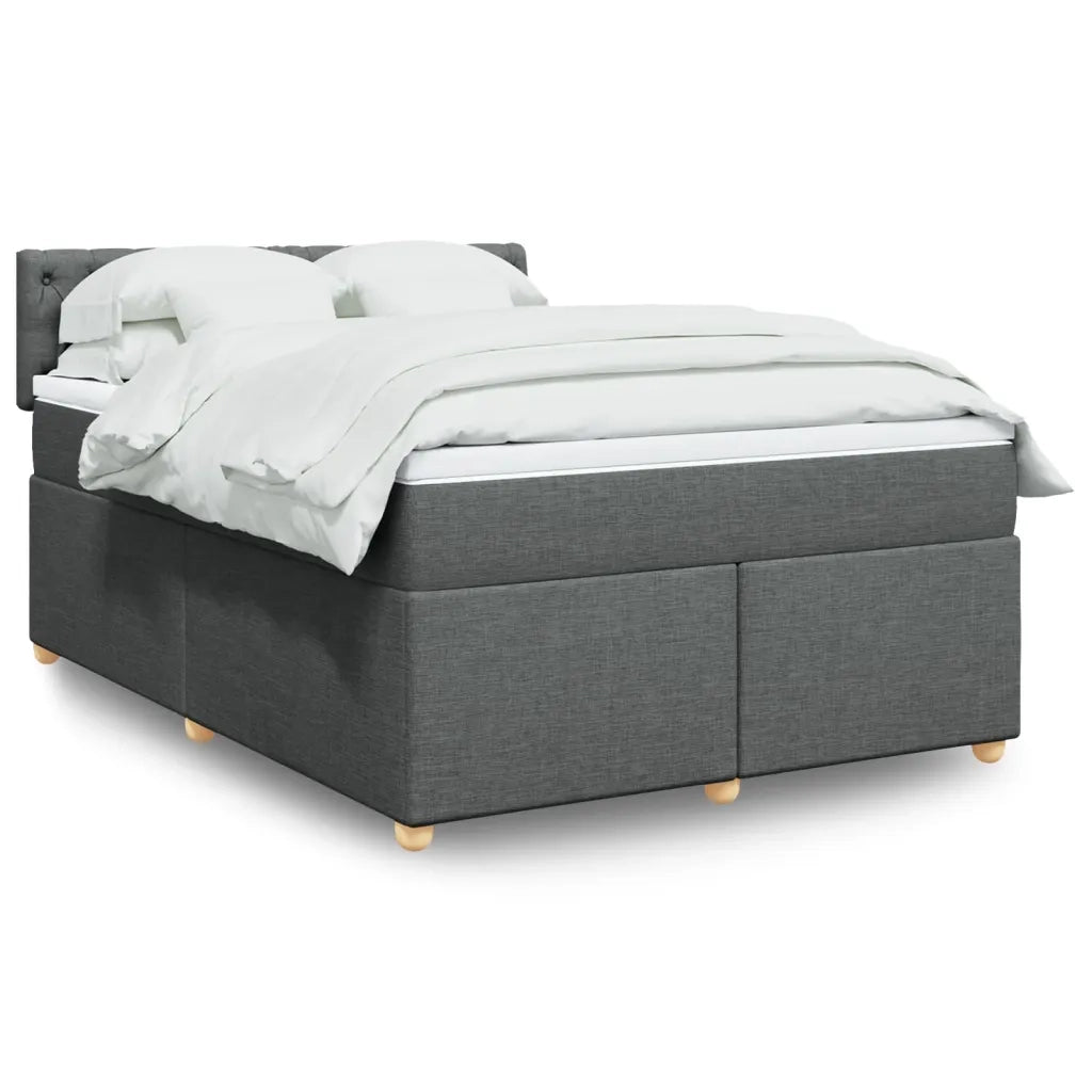 Giroletto a Molle con Materasso Grigio Scuro 140x190 cm Tessuto 3288983