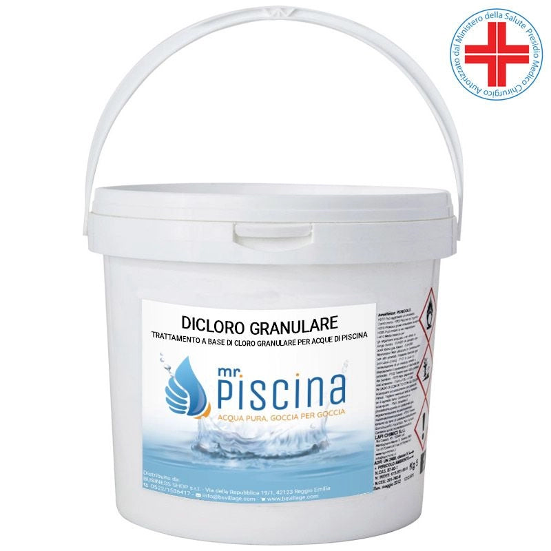 DICLORO GRANULARE trattamento per piscina, presidio medico chirurgico Quantità confezione: 1 pezzo