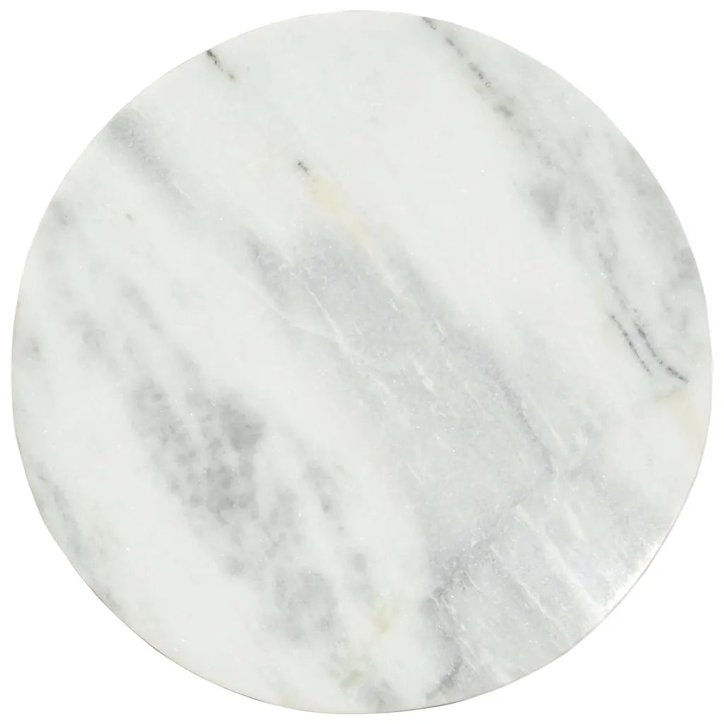Tavolino da Salotto Bianco e Nero Ø65 cm in Vero Marmo Solido 286410