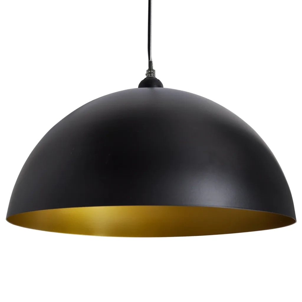 Lampada a Sospensione 2 pz Altezza Regolabile Semisferica Nera CFW4631730
