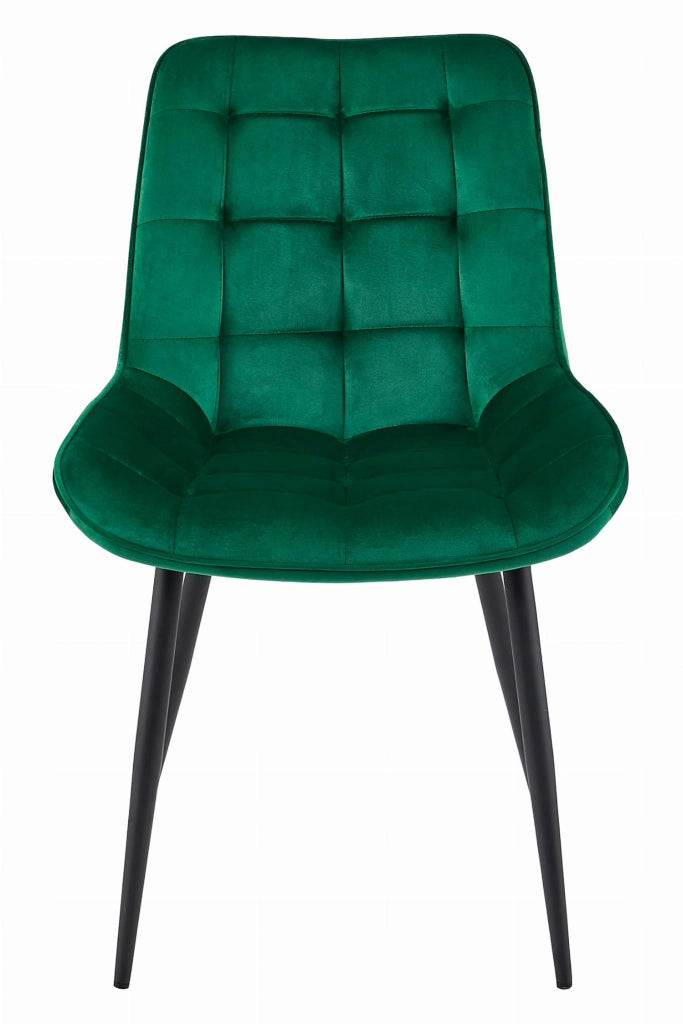 Sedia VALORA BERA - Velluto verde scuro con gambe nere x 3
