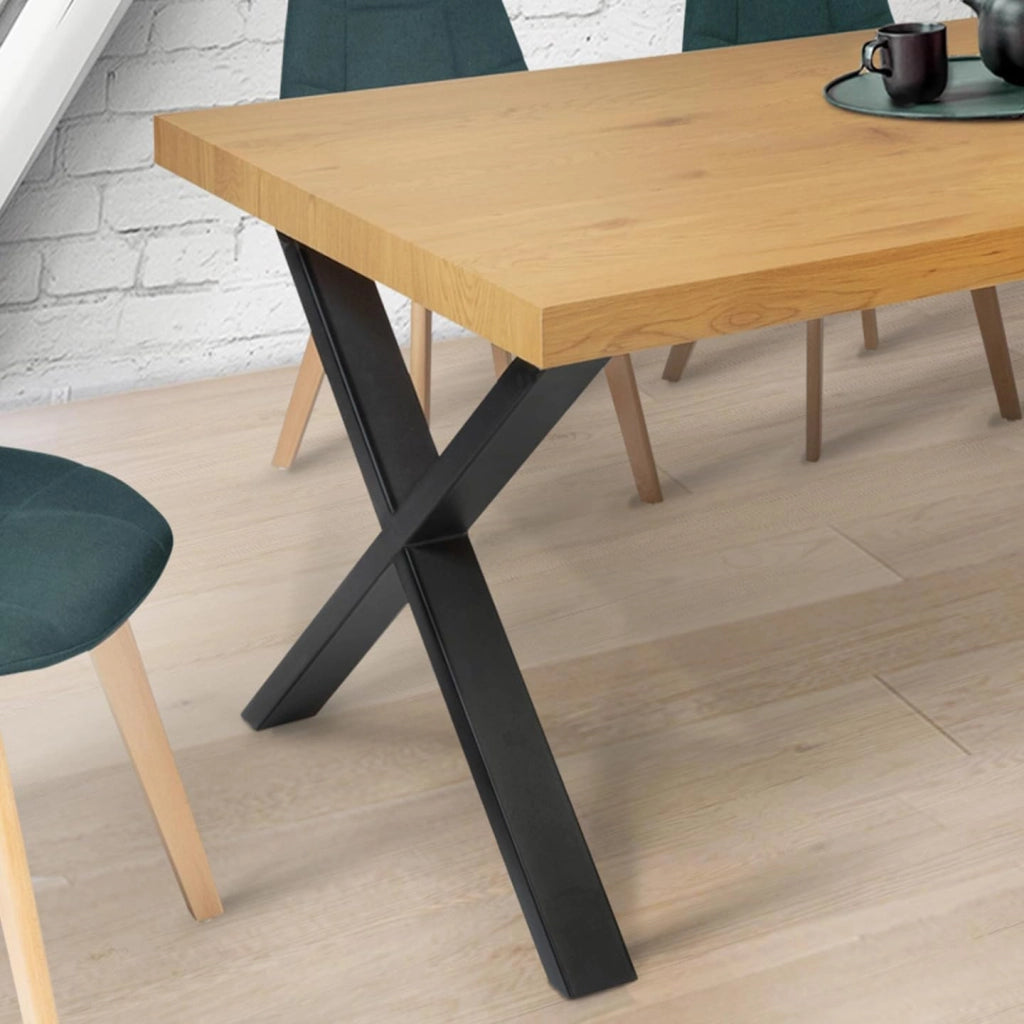 Set di 2 gambe per tavolo forma X 69x72 cm design industriale