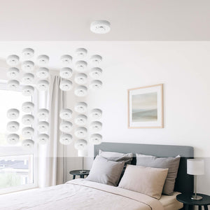 Set 40x Rilevatore di fumo con batteria da 9 V, allarme antincendio con funzione HUSH, sensore antifumo fotoelettrico affidabile con potenza sonora di 85 dB