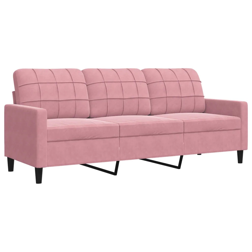 Set di Divani 3 pz con Cuscini rosa in Velluto 3278404
