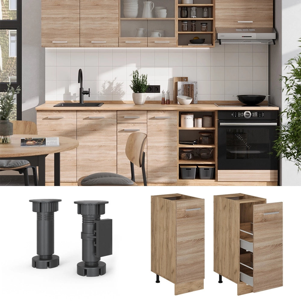 Armadio cucina dispensa alto R-Line Sonoma/Rovere dorato 30 cm senza piano di lavoro Vicco