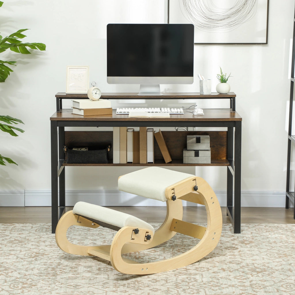 Sedia ergonomica da ginocchio in legno con funzione dondolo ¨C zephmum ¨C regolabile