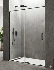 Porta doccia scorrevole 1+1 CIRENE (KENNA) 130 cm Profilo Nero Barra Parallela