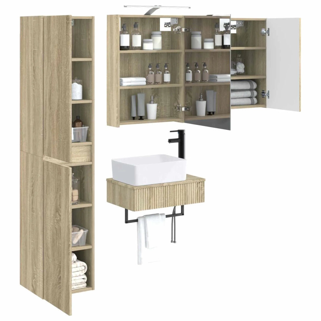 Set di mobili per il bagno 5 pcs Rovere Sonoma 3407265
