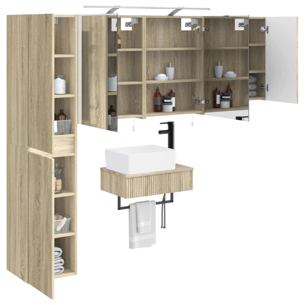 Set di mobili per il bagno 5 pcs Rovere Sonoma 3407265