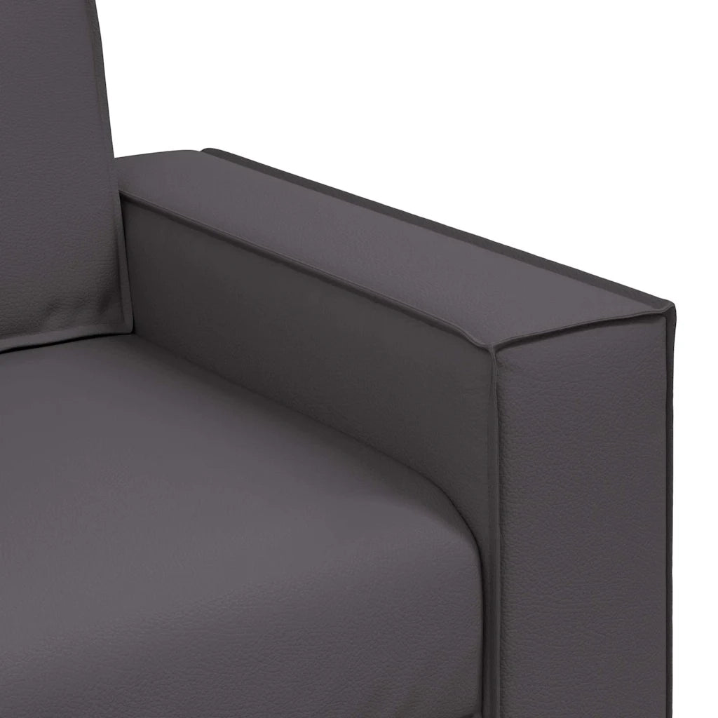 Divano a due posti Grigio 180 cm Pelle Sintetica 4105053