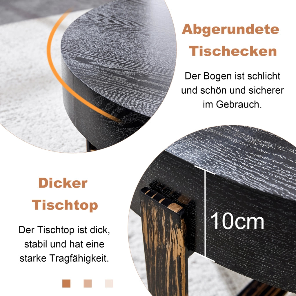 Tavolino da caffè rotondo Ø68 cm in MDF e metallo