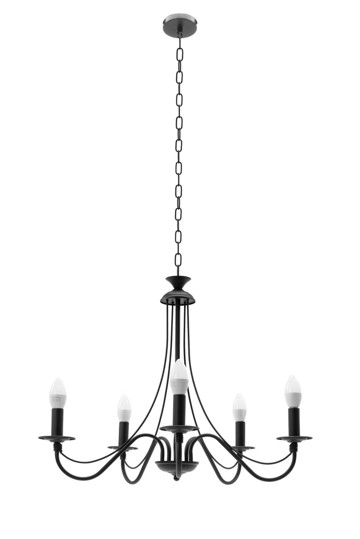 Lampada Da Soffitto Pensile Rustica APP647-5CP Nera