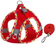 Harnas per gatti - Harnas per cani Anti-fuga linea - Harnas per gatti adattabile - Giacca respirante con tessuto riflettente a quadri - Kit di harnas e corda - Harnas per gatti - Codice prodotto L