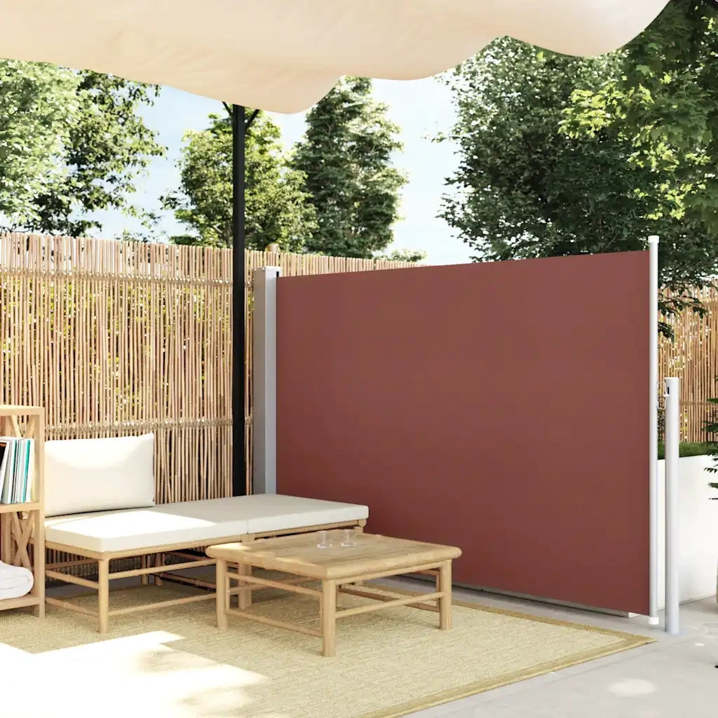 Tenda Laterale Retrattile per Patio 140x500 cm Marrone cod mxl 21177