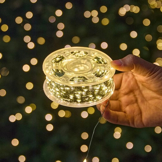 Decorazione di Natale con luce LED, strisce decorative di luce, filo di luce decorativo per atmosfera natalizia (100 metri, 1000 punti di luce)