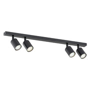 Plafoniera Moderna 4 Luci Faretti Khnum In Acciaio Nero