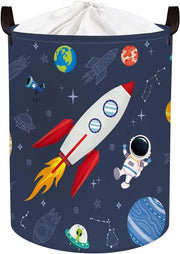 Scatola di stoccaggio blu per bambini con coperchio, grande capienza per vestiti e giocattoli, 63L, misura 40 x 50 cm