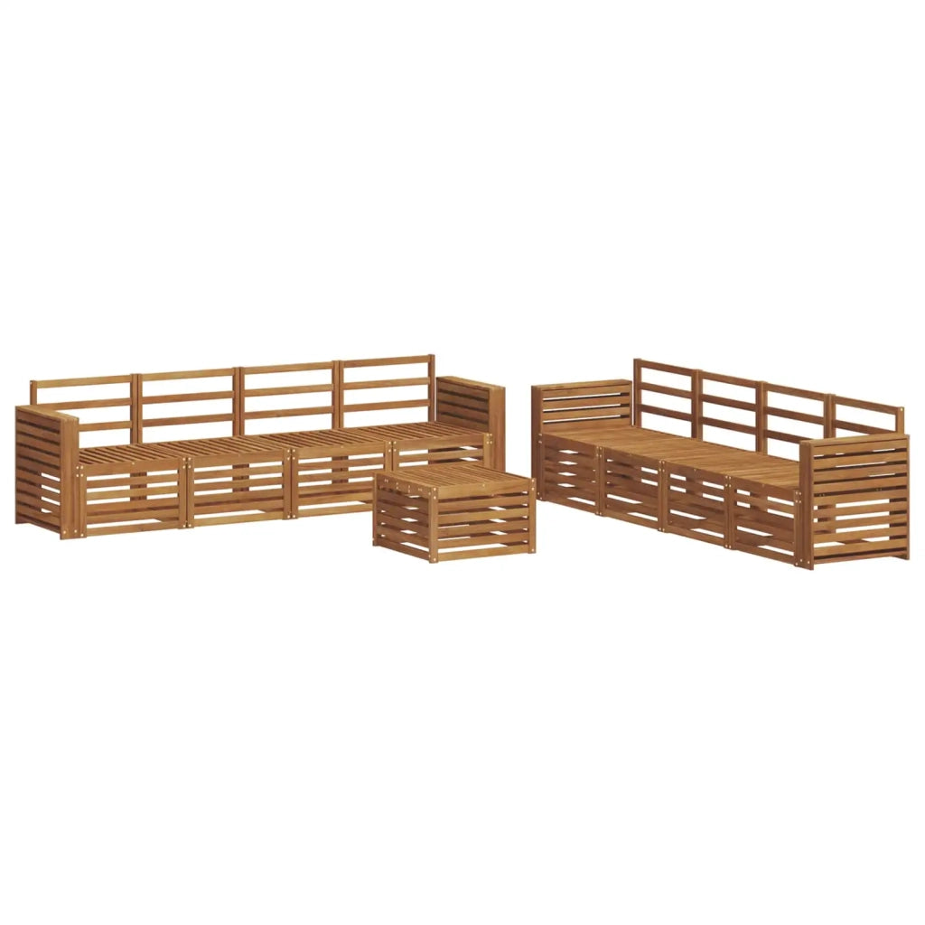 Set divani 9 pcs Naturale Legno di Acacia Massello