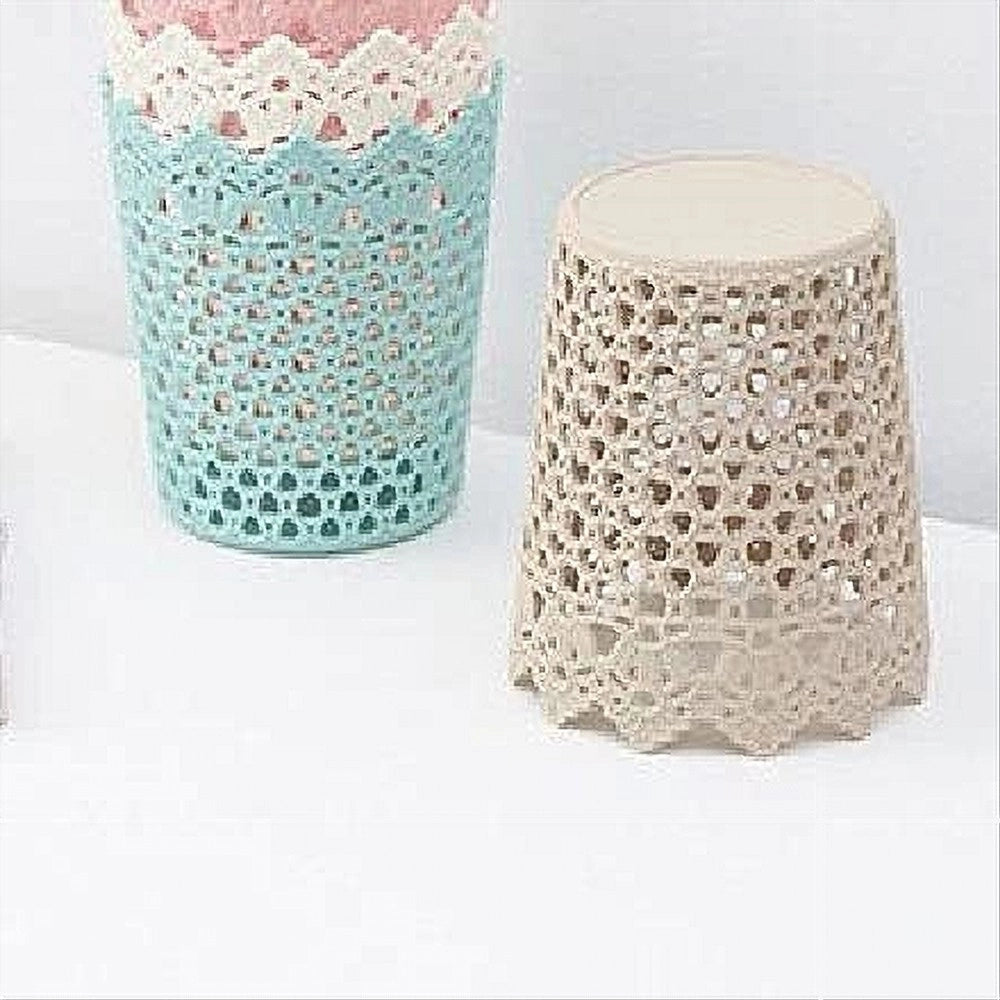 Trade Shop - 2pz Cestino Porta Oggetti Organizzatore Casa Cesto In Plastica ø14x17.6 Cm 79477 -