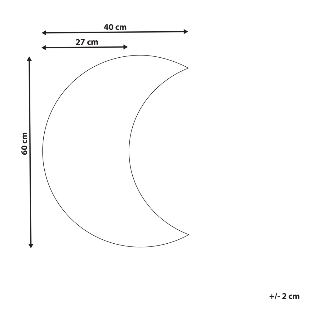 Specchio da parete in vetro argentato 40 x 60 cm con luna crescente senza cornice soggiorno sala da pranzo camera da letto bagno