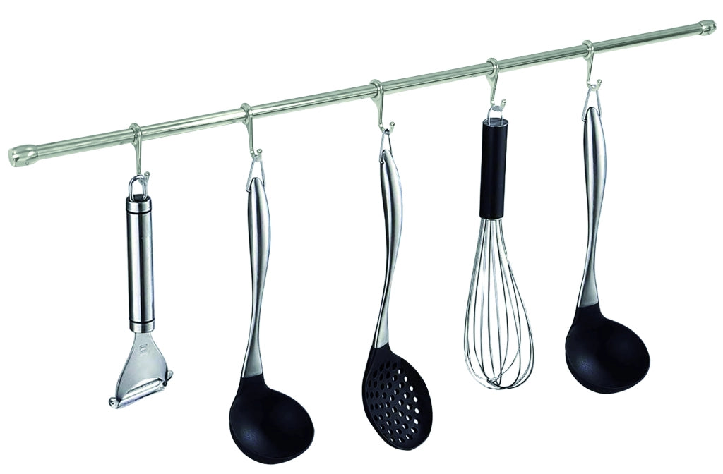 KIT TUBO SOTTOPENSILE PORTAMESTOLI CON ACCESSORI Ø mm. 16x1000 Cromo Satinato