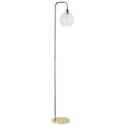 Lampada da terra con base in metallo dorato e paralume in vetro in stile moderno per soggiorno e camera da letto