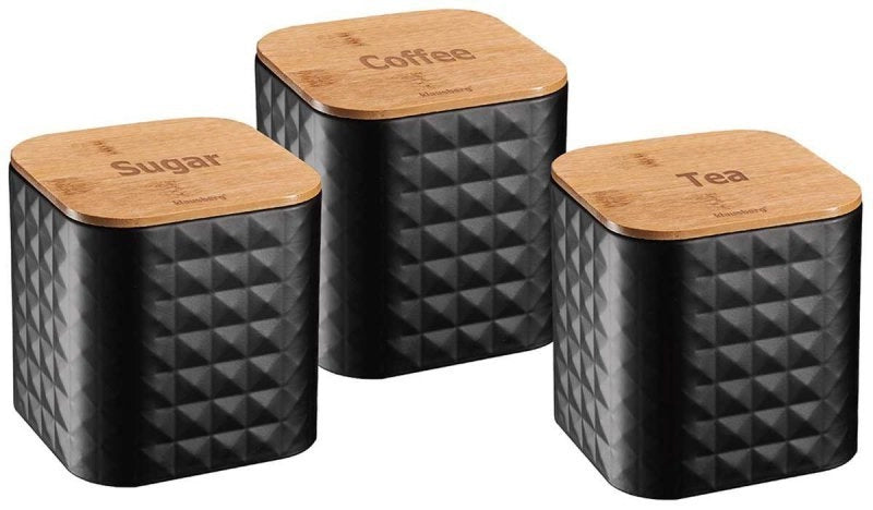 Klausberg KB-7482 Set portapane in acciaio con tagliere in bambù