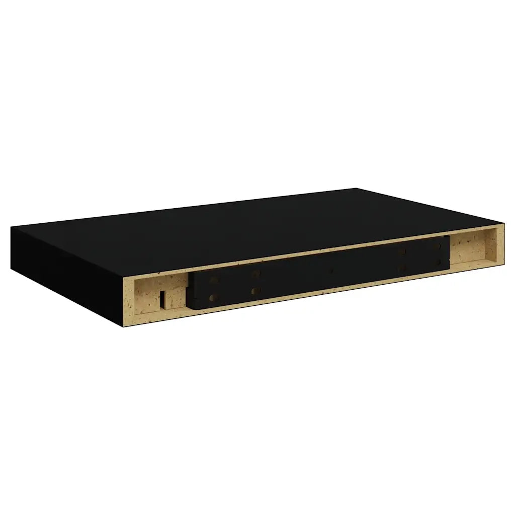 Scaffale a Parete Nero Lucido 40x23,5x3,8 cm in MDF