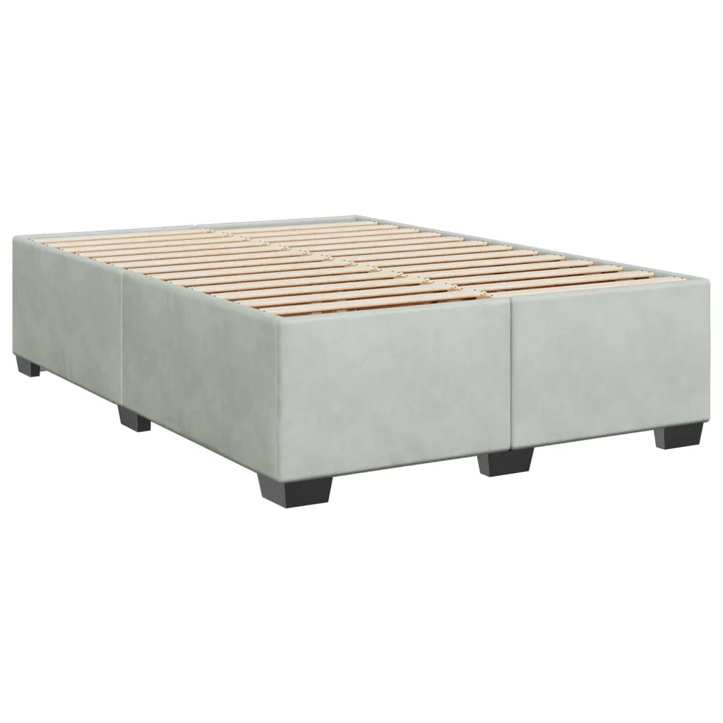 Giroletto a Molle con Materasso Grigio Chiaro 140x190cm Velluto 3285281