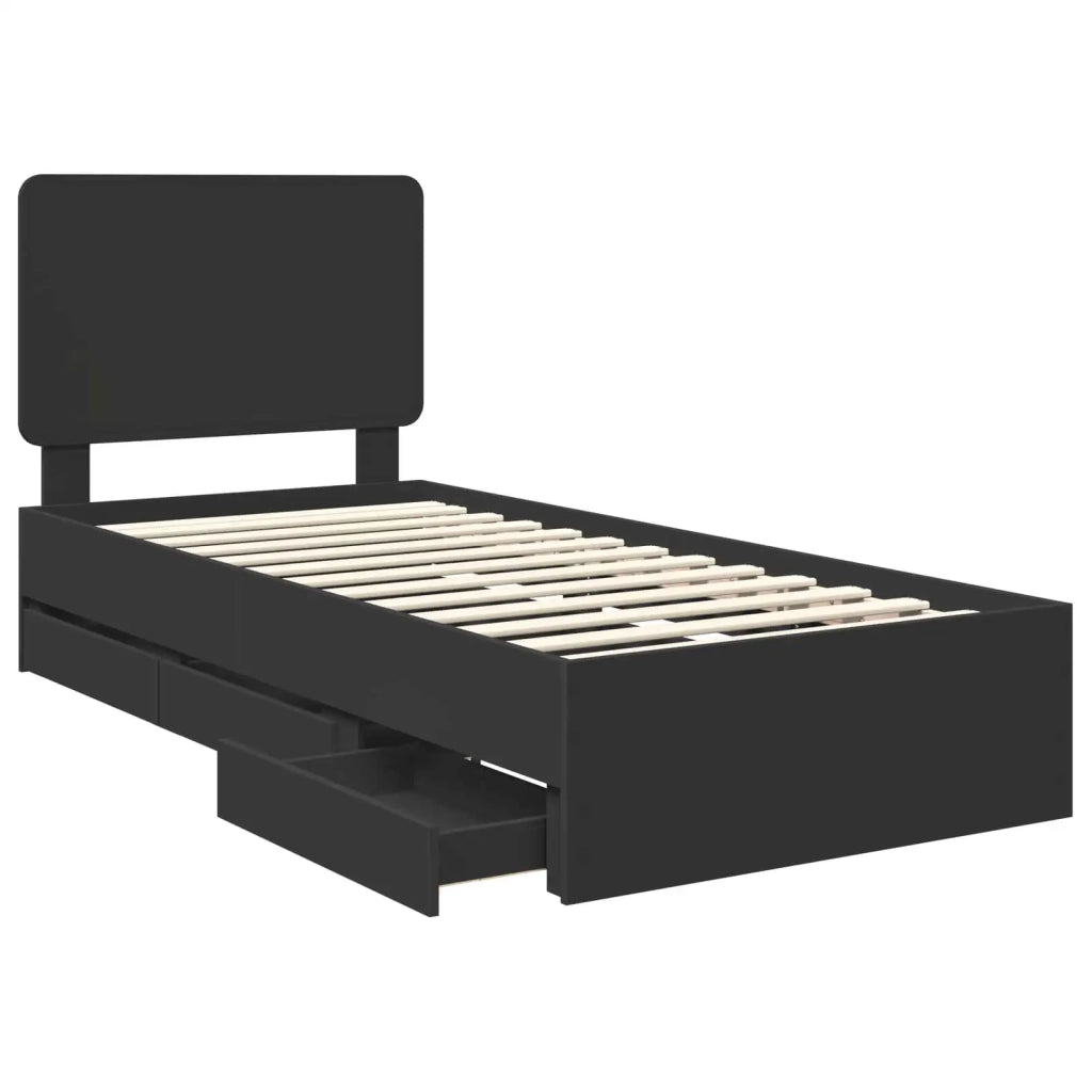 Struttura del letto Nero 100 x 200 cm Legno Ingegnerizzato