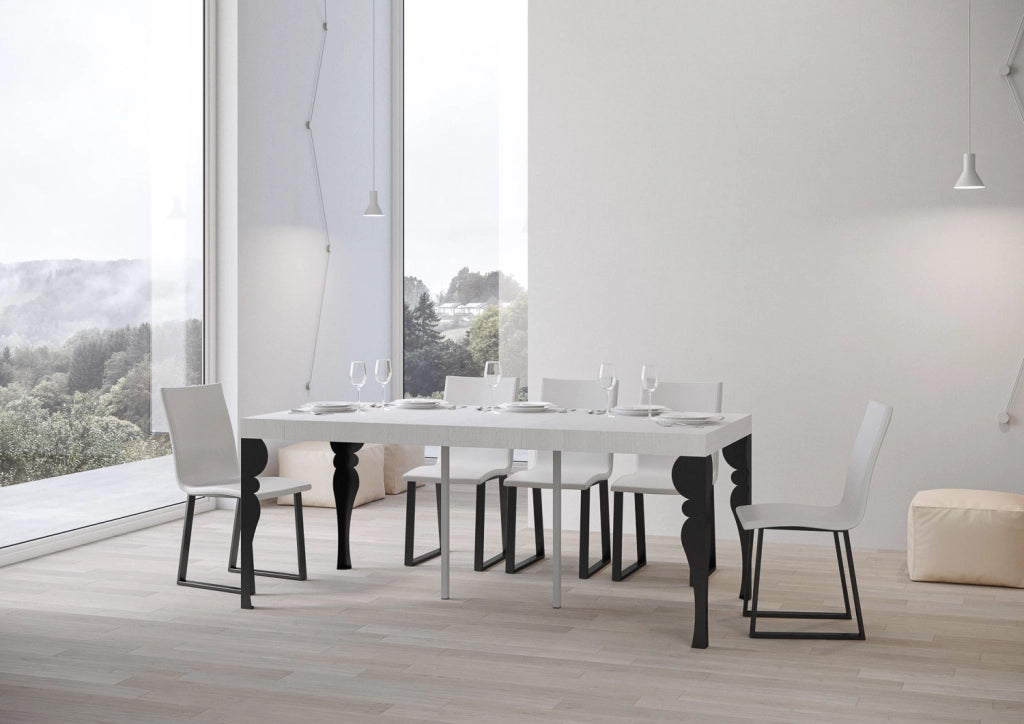 Consolle Allungabile 90-196x40x77 cm in Nobilitato Bianco