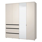 Armadio Camera da Letto Rifreddoo, Guardaroba Grande 4 Ripiani, 183x211h cm Bianco Crema