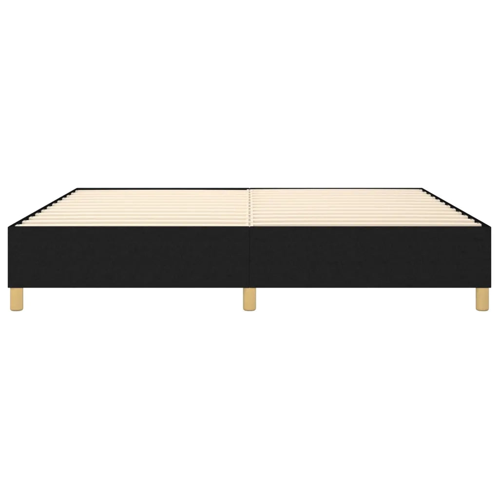 Struttura Letto a Rete a Molle-Giroletto Nero 200x200 cm in Tessuto 323700
