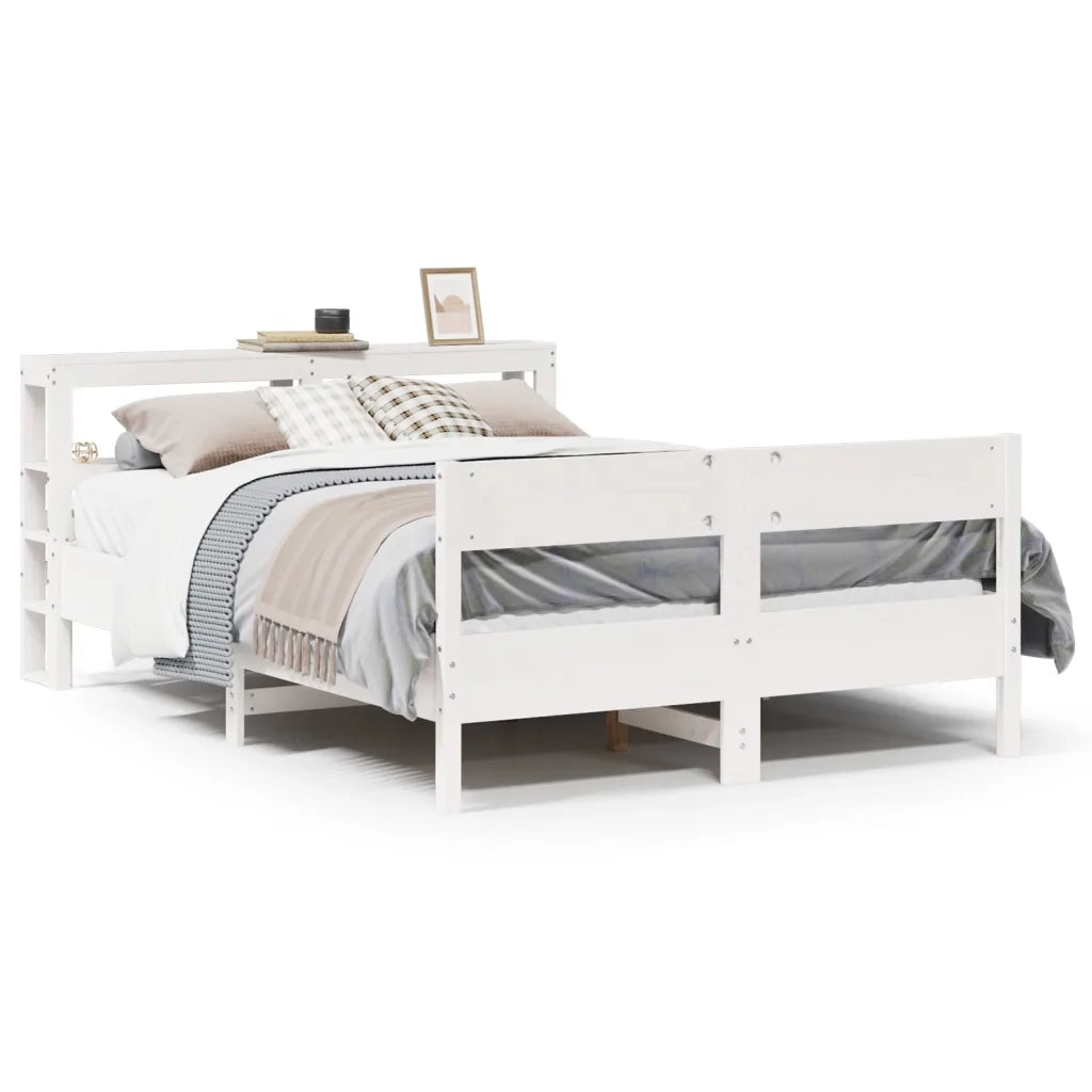 vidaXL Letto senza Materasso Bianco 160x200 cm Legno Massello di Pino