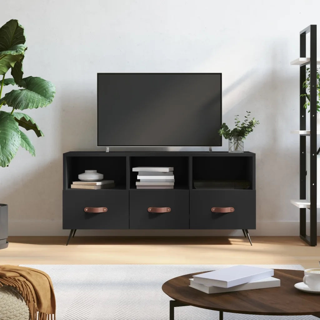Mobile Porta TV-Mobile per TV-Credenza TV Nero 102x36x50 cm in Legno Multistrato 980841