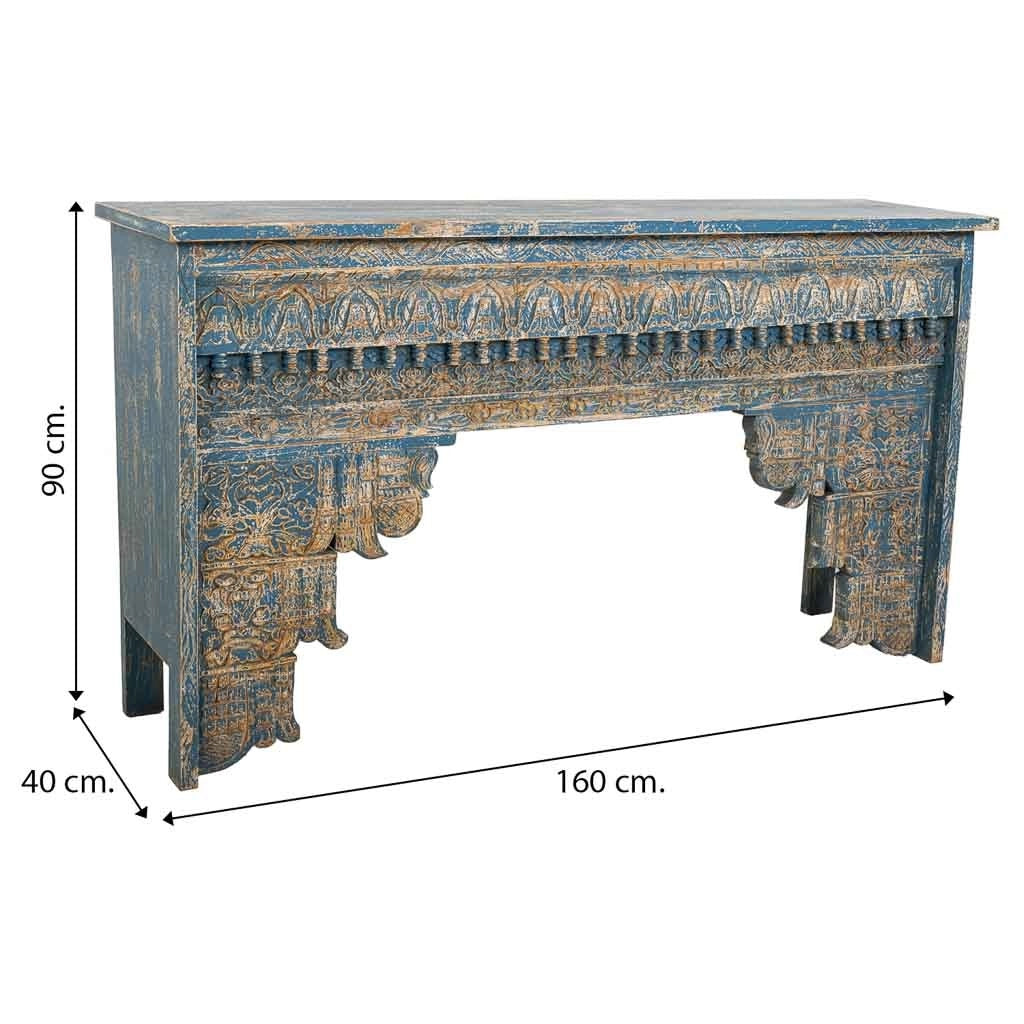 Mobile da ingresso in legno fatto a mano 160x40x90