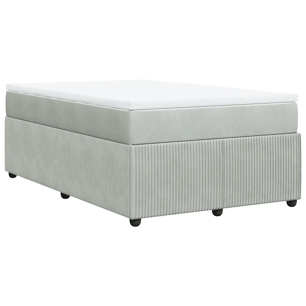 vidaXL Giroletto a Molle con Materasso Grigio Chiaro 120x190cm Velluto