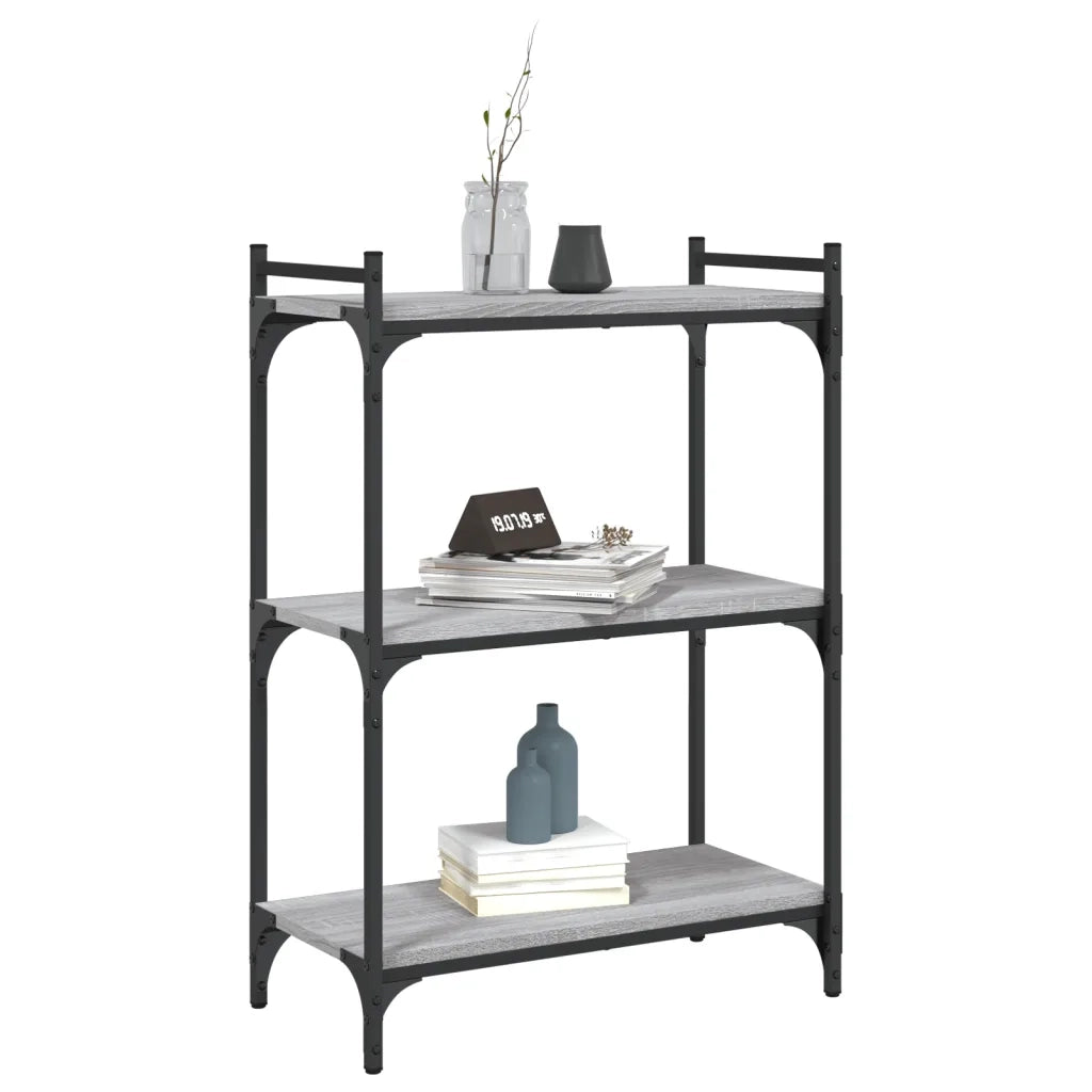 Libreria a 3 Ripiani Grigio Sonoma 60x30x86cm Legno Multistratocod mxl 131951