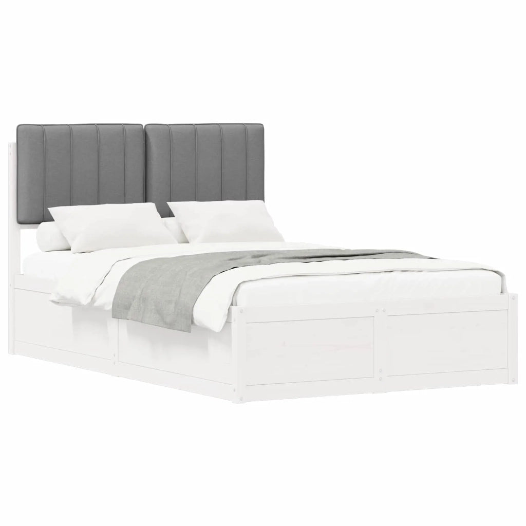 Letto con Testiera Rivestita Grigio chiaro 120 x 190 cm 3405556