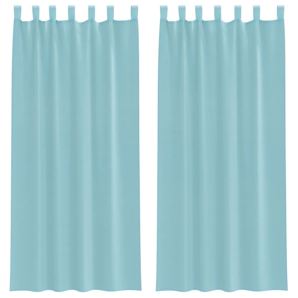 Tende in Voile con Passanti 2 pz Turchese 140x225 cm 4102328