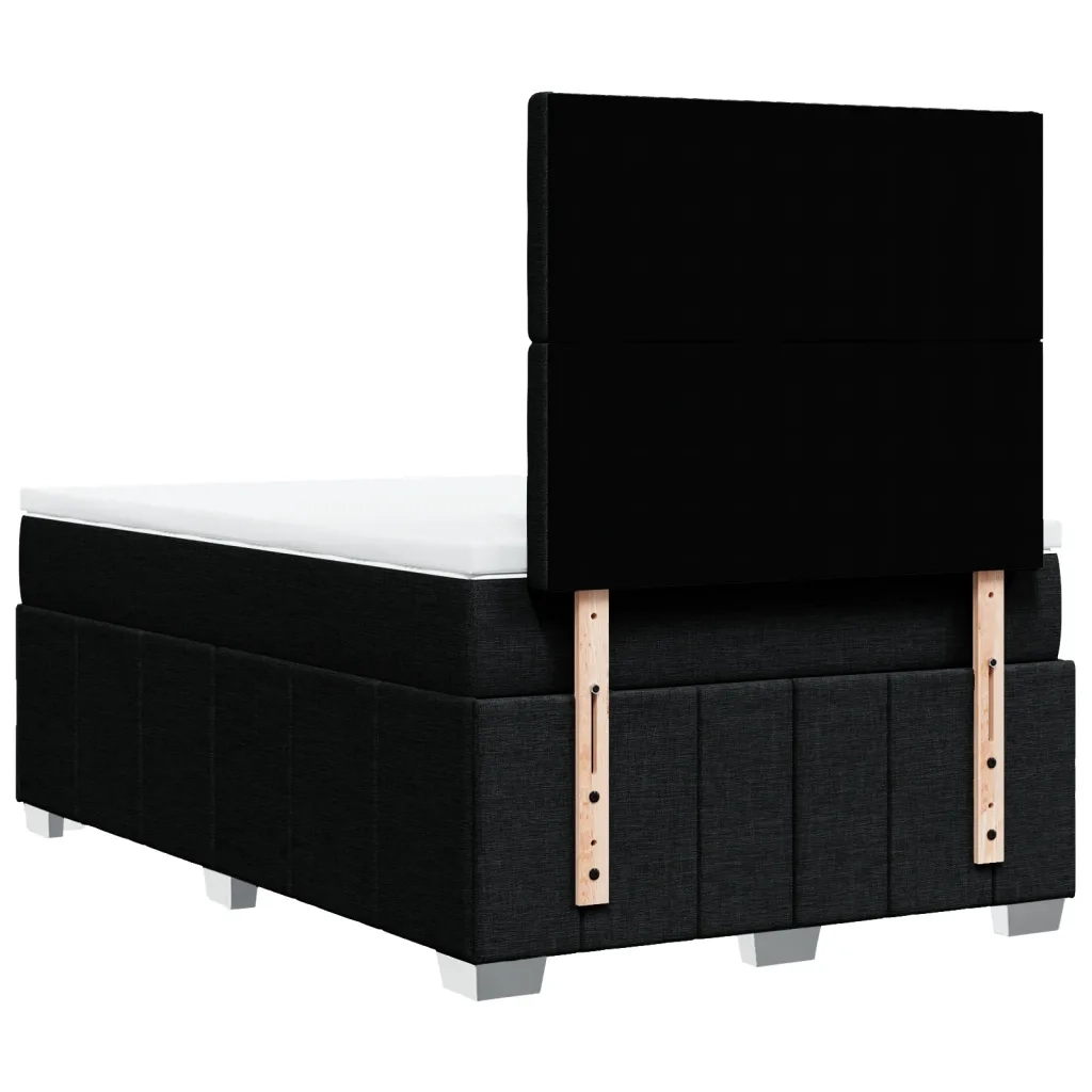 vidaXL Giroletto a Molle con Materasso Nero 120x190 cm in Tessuto