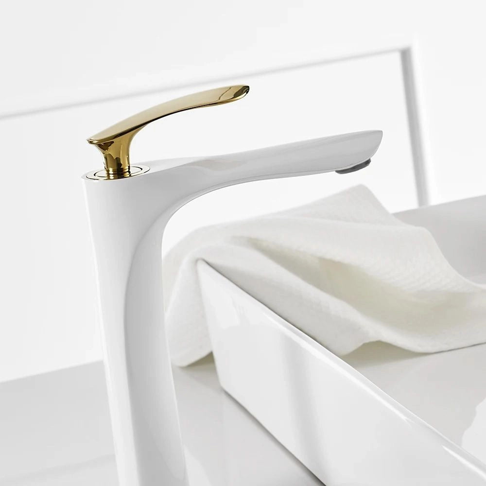 Rubinetto Da Lavabo Rea Orbit White Gold High