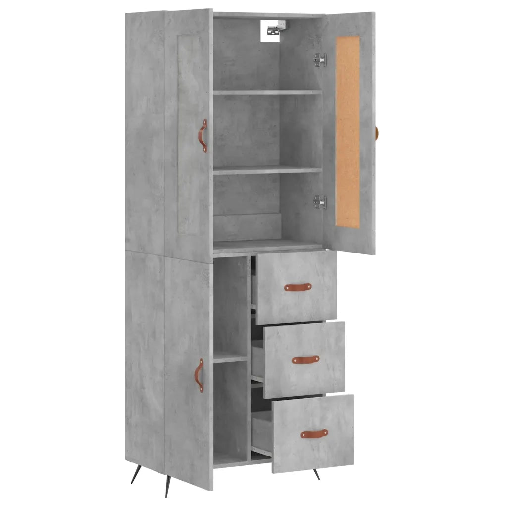 Credenza Grigio Cemento 69,5x34x180 cm in Legno Multistrato 3199789